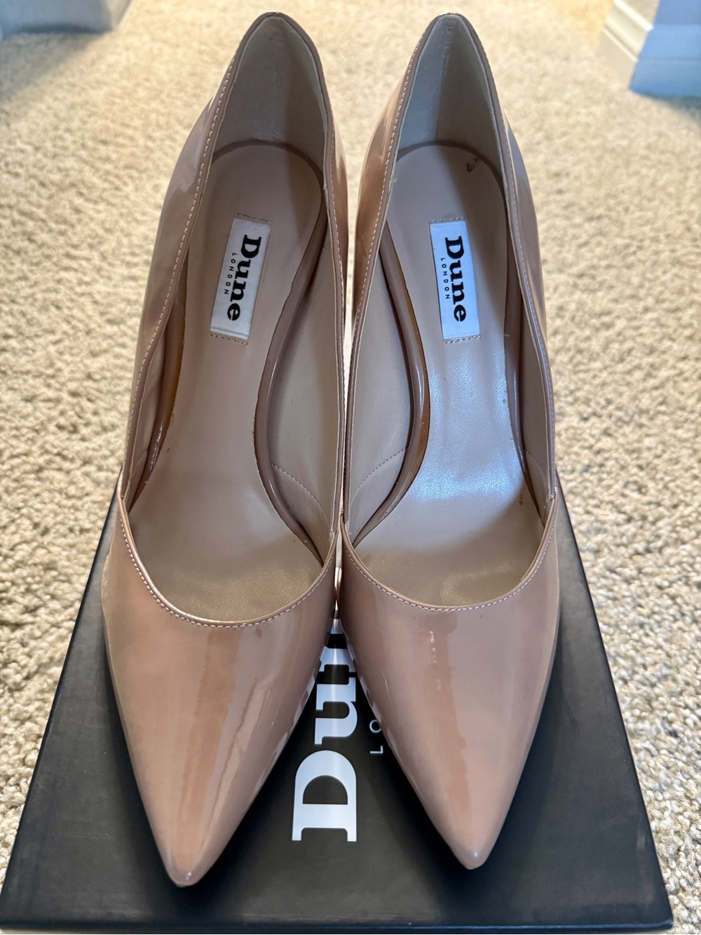 Wish Nude Patent Pointed Toe Heels